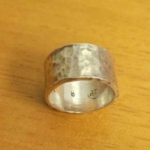 Sterling Silver Hammered Vintage Cigar Band Ring